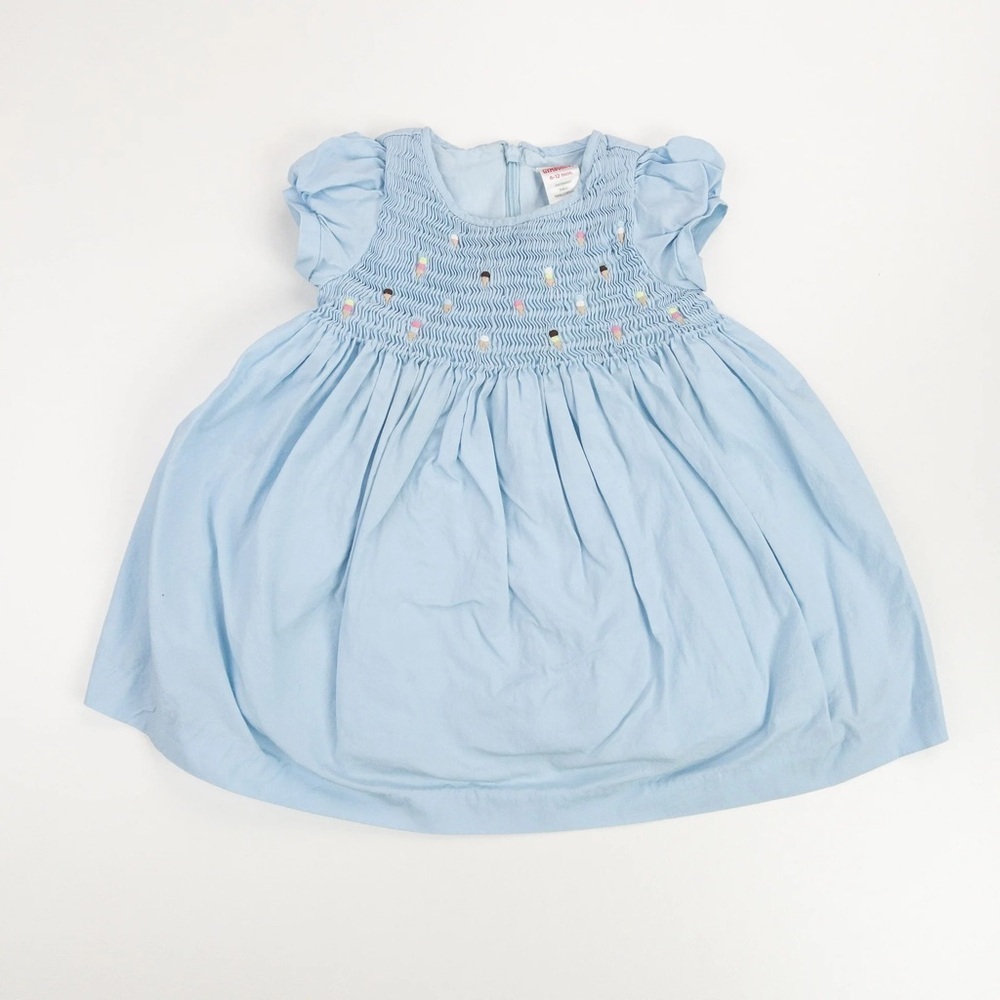 Gymboree Ice Cream Social Sky Smocked Dress